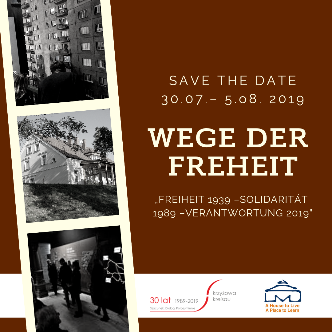 ||Ausschreibungen|| Wege der Freheit, 30.07-05.08.2019 Krzyżowa, Oświęcim